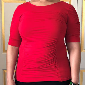 Red Half Sleeve Blouse